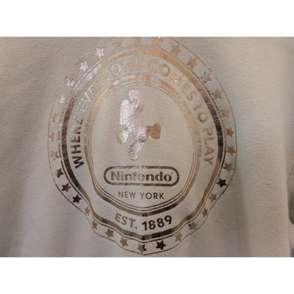 Nintendo Mario Coin Hoodie New York Store Exclusive Tan Medium Unisex Pullover - Picture 12 of 12